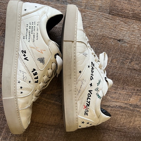 Zadig & Voltaire Off white graffiti sneakers - Picture 5 of 5